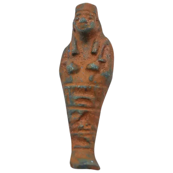 Ancient Egypt 522-399 BC. 28th Dynasty Ushabti Of A Worker In Blue Green Glazed Faience